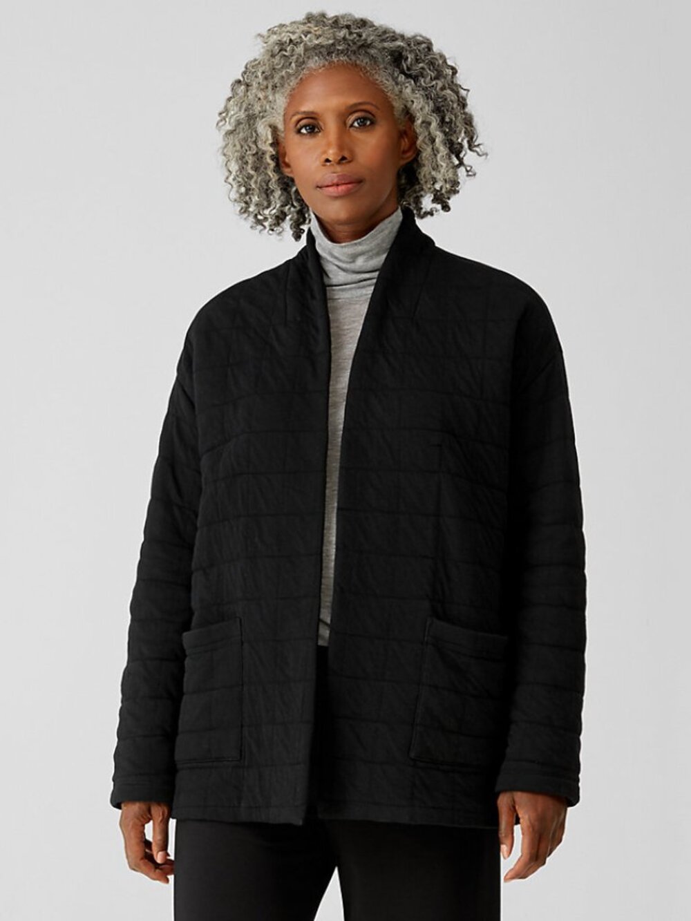 Eileen Fisher Organic Cotton Jacket in Black - sz Large